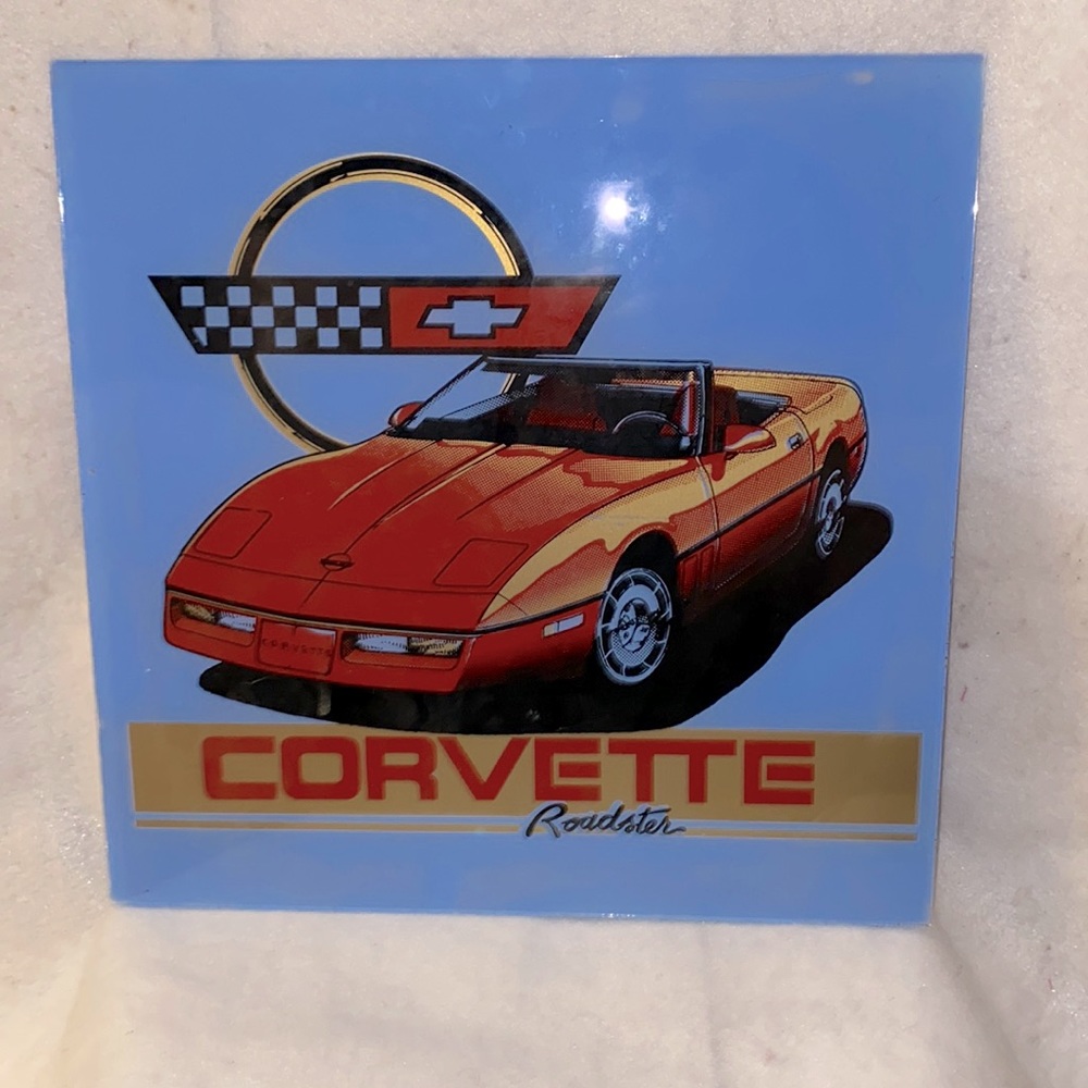 Corvette Roadster Glass Wall Decor